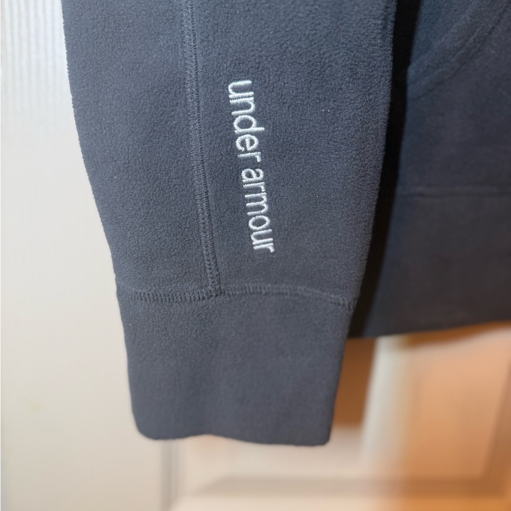 NWT Under Armour Black Rival Fleece Quarter Zip Pullover XL - Kangaroo Pocket - Picture 3 of 8